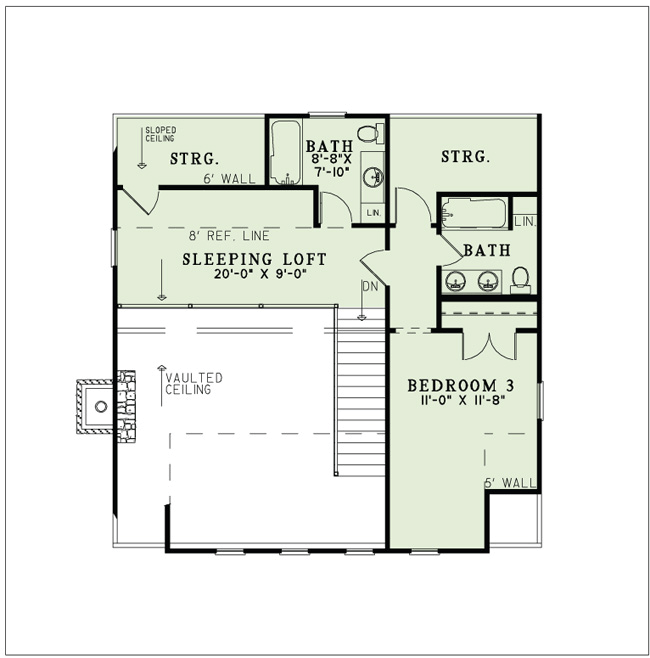 Country Farmhouse Level Two of Plan 82167