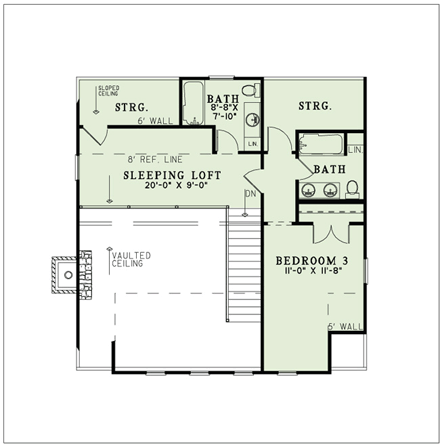 House Plan 82167 Second Level Plan