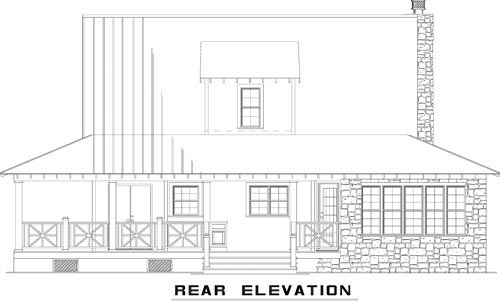 Country Farmhouse Rear Elevation of Plan 82167