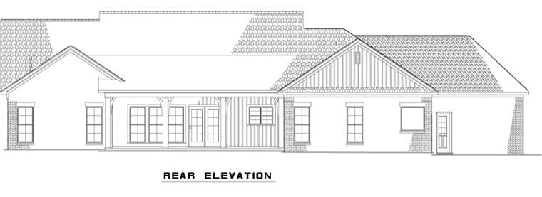 Traditional Rear Elevation of Plan 82168