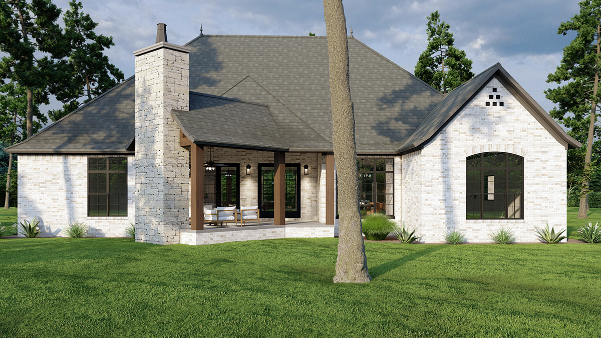 Craftsman European Rear Elevation of Plan 82170