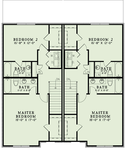 Multi-Family Plan 82174 Second Level Plan