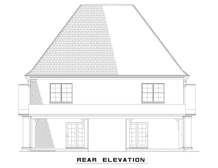 Tudor Rear Elevation of Plan 82174