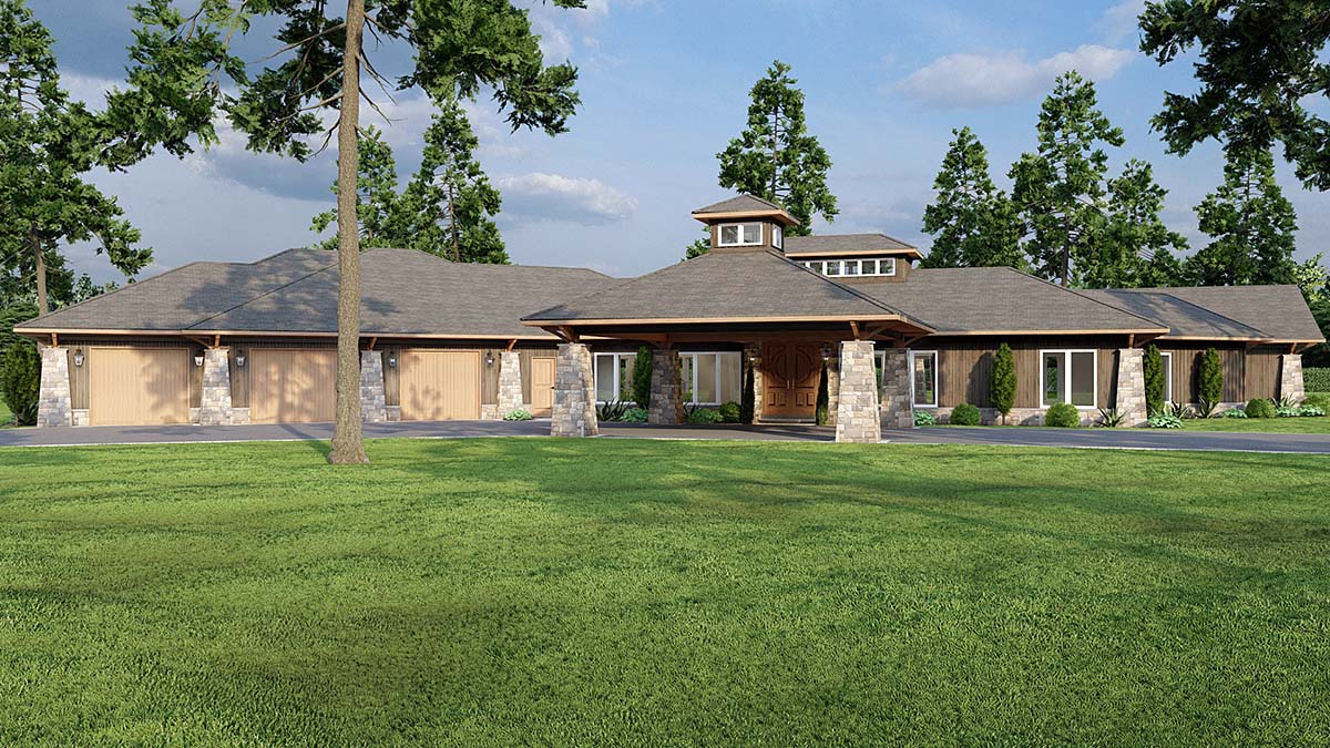 Plan with 4183 Sq. Ft., 3 Bedrooms, 4 Bathrooms, 3 Car Garage Elevation