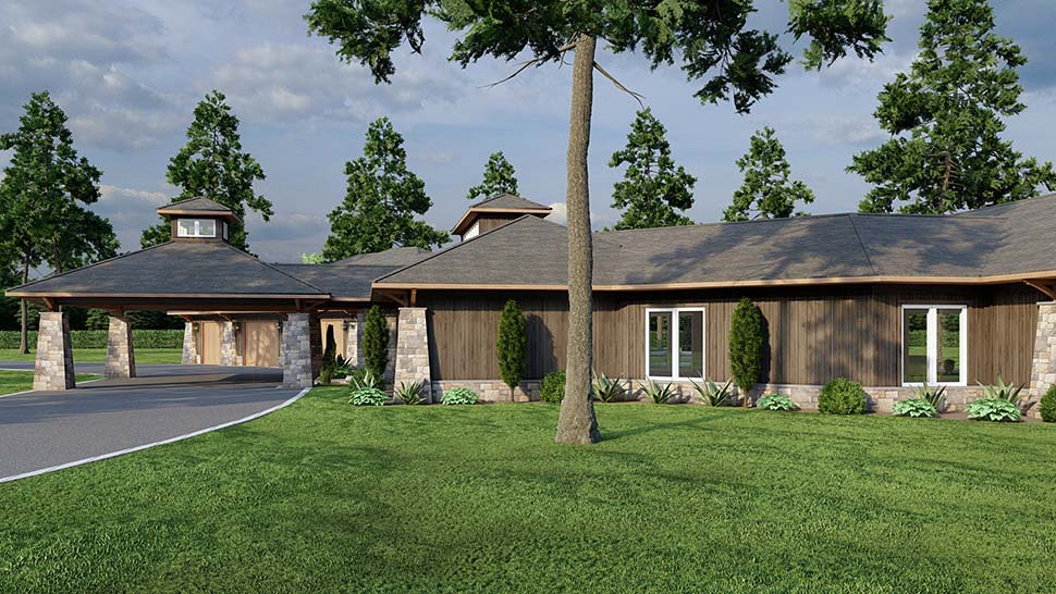 Plan with 4183 Sq. Ft., 3 Bedrooms, 4 Bathrooms, 3 Car Garage Picture 5