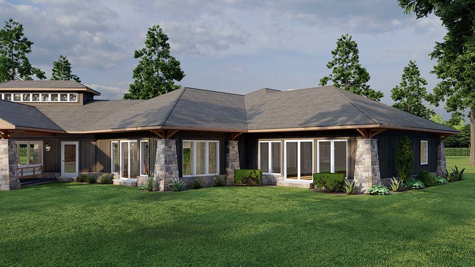 Plan with 4183 Sq. Ft., 3 Bedrooms, 4 Bathrooms, 3 Car Garage Picture 9