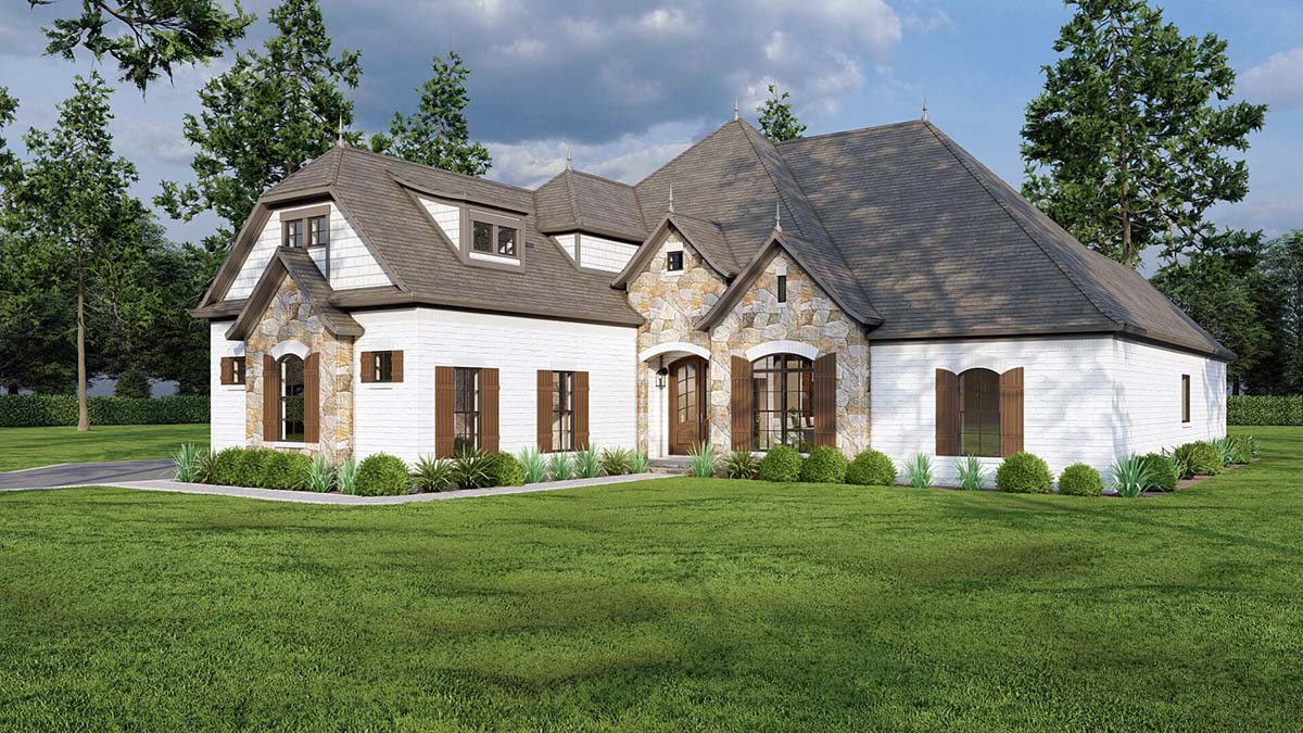 Plan with 2545 Sq. Ft., 4 Bedrooms, 3 Bathrooms, 3 Car Garage Picture 2