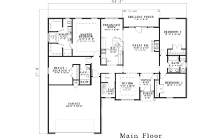 House Plan 82207 First Level Plan