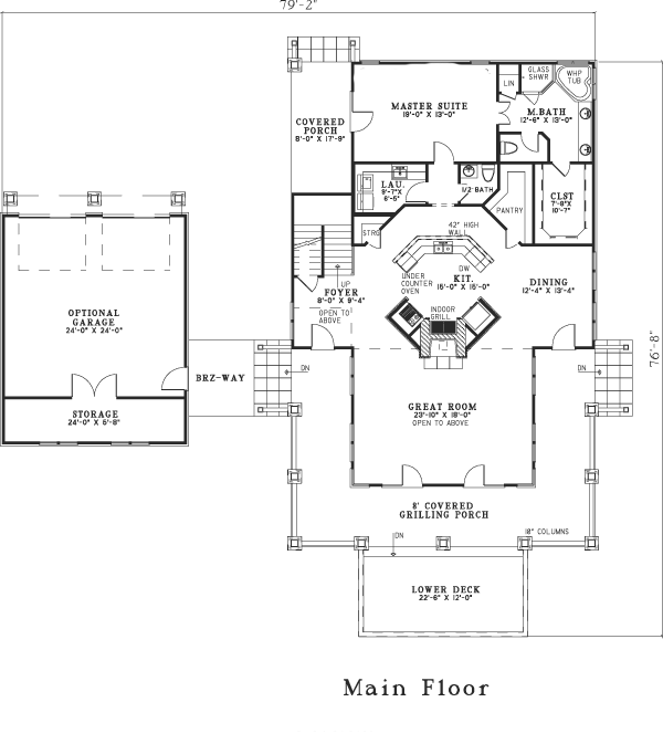 Country Craftsman Level One of Plan 82208