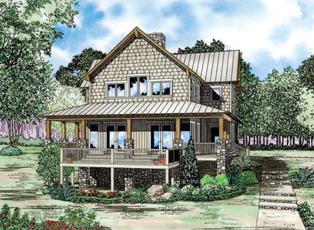 Country Craftsman Elevation of Plan 82208