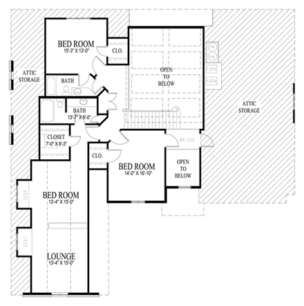 House Plan 82211 Second Level Plan