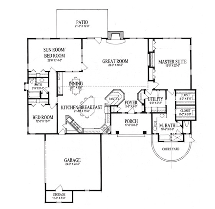 House Plan 82221 First Level Plan