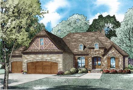 Craftsman European French Country Elevation of Plan 82236