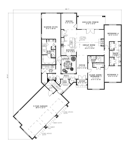 House Plan 82242 First Level Plan