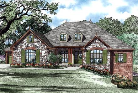 Country European Traditional Elevation of Plan 82246