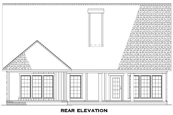 Country Craftsman European Narrow Lot Rear Elevation of Plan 82250