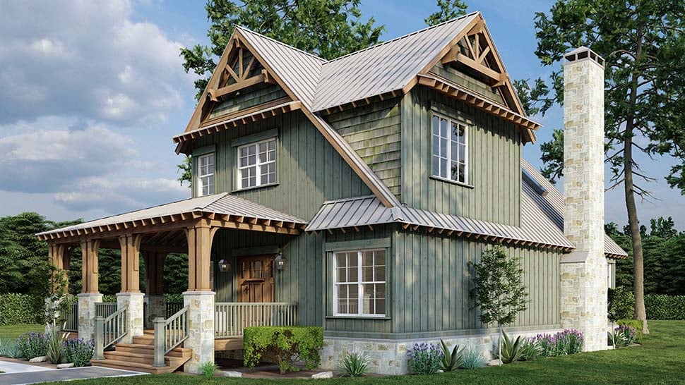 Country, Craftsman Plan with 1705 Sq. Ft., 3 Bedrooms, 2 Bathrooms Picture 4