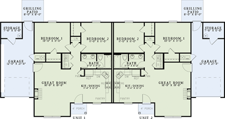 Multi-Family Plan 82254 First Level Plan