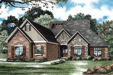 Contemporary Country European Traditional Elevation of Plan 82257