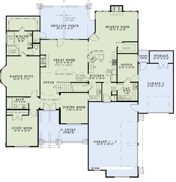 Country Craftsman Level One of Plan 82259