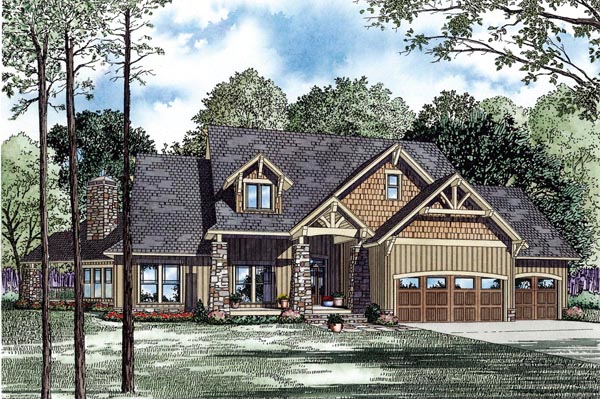 Craftsman Style House Plan 82260 With 4 Bed 3 Bath 3 Car Garage