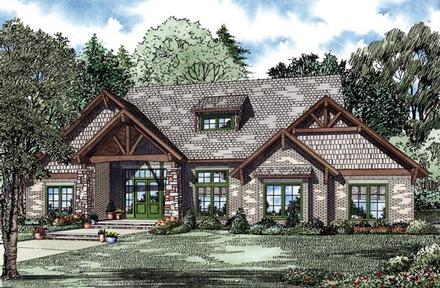 Country Craftsman Elevation of Plan 82262