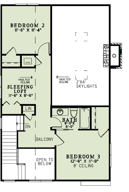 House Plan 82269 Second Level Plan