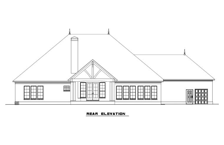 Country Craftsman European Rear Elevation of Plan 82275