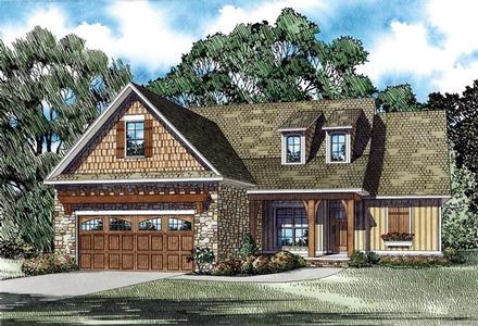 Craftsman European Traditional Elevation of Plan 82282