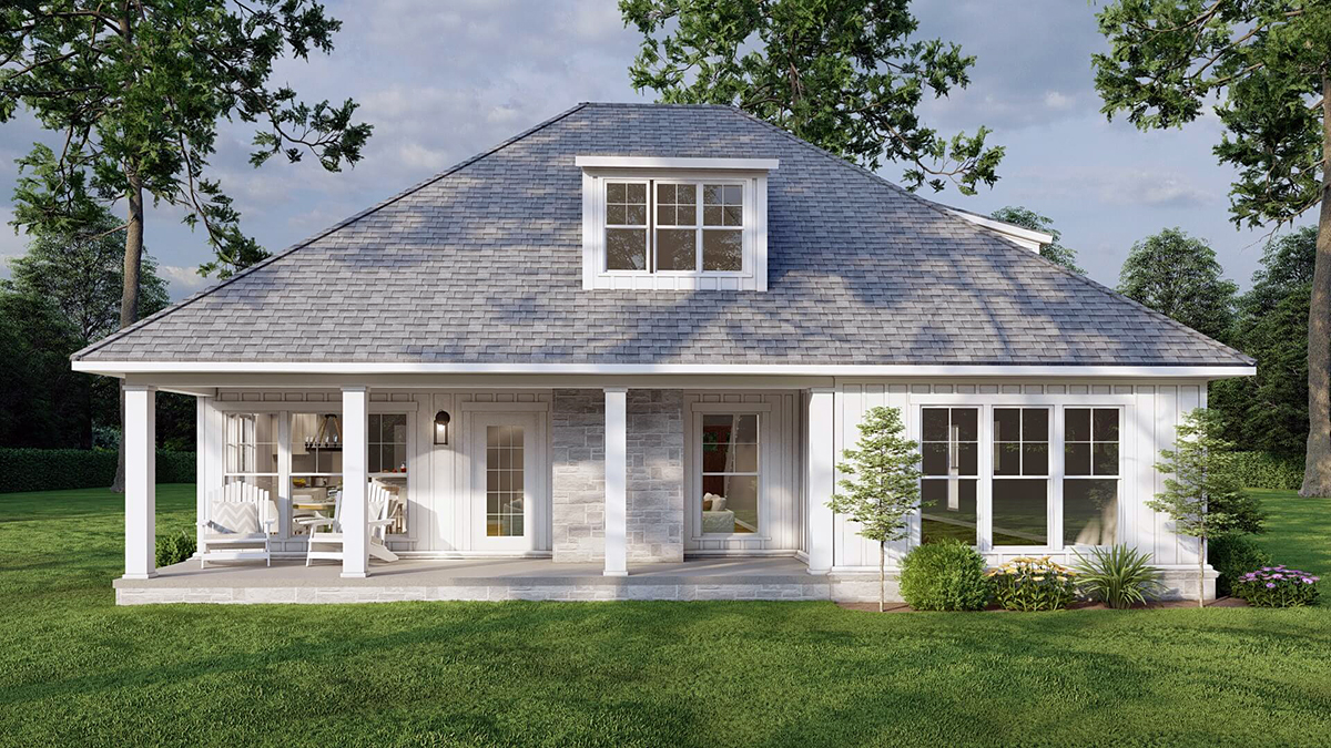 Plan with 2457 Sq. Ft., 3 Bedrooms, 3 Bathrooms, 2 Car Garage Rear Elevation