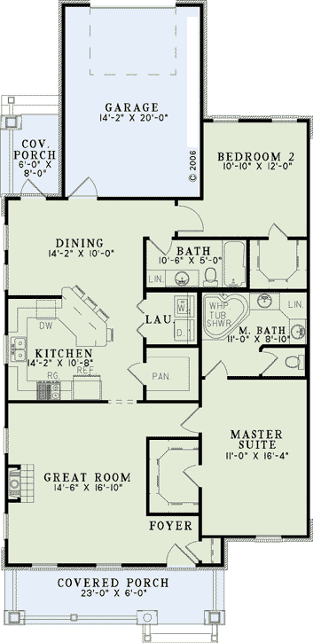 Bungalow Craftsman Tudor Level One of Plan 82291