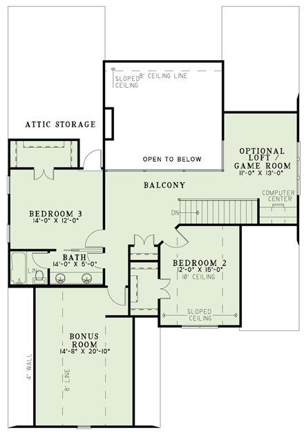 House Plan 82298 Second Level Plan