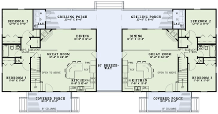 Multi-Family Plan 82307 First Level Plan