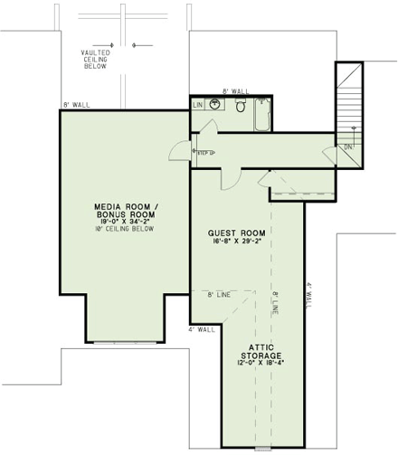 House Plan 82309 Second Level Plan
