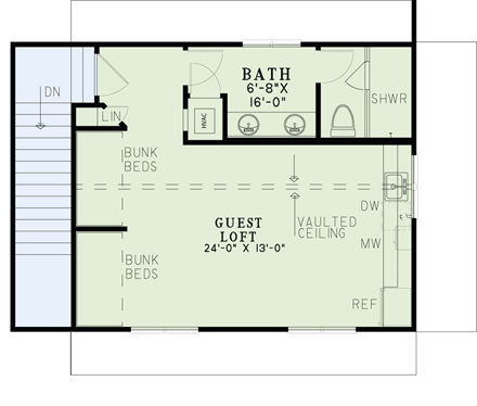 Garage Plan 82323 - 2 Car Garage Apartment Second Level Plan