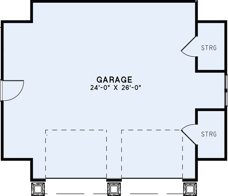 2 Car Garage Plan 82324 Level One