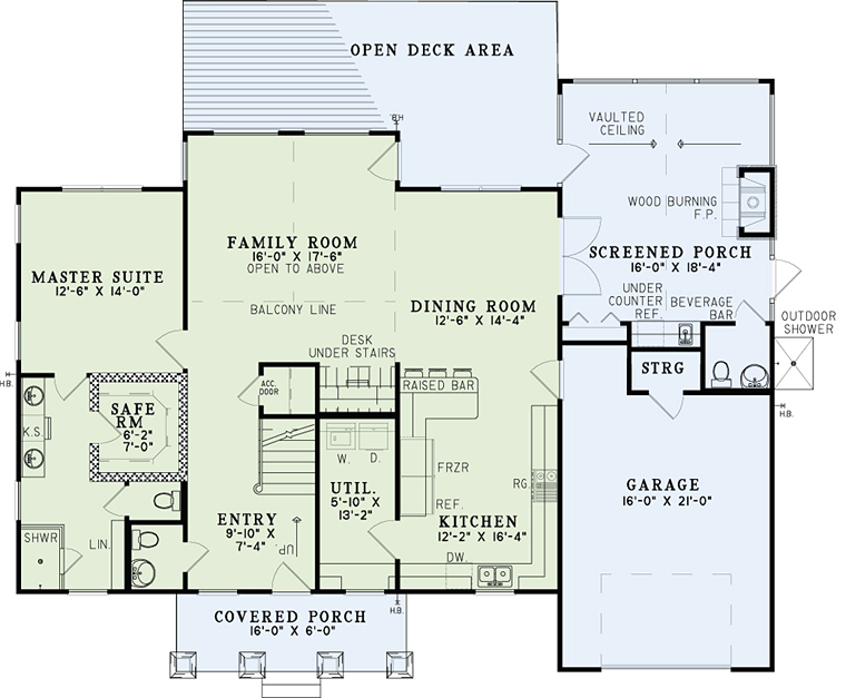 Craftsman Ranch Level One of Plan 82335