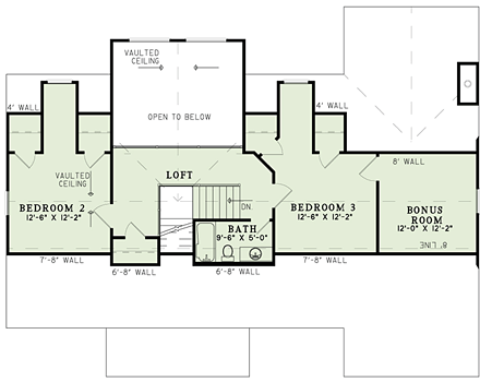 House Plan 82335 Second Level Plan