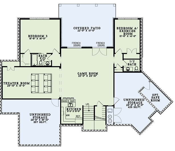 Craftsman European Lower Level of Plan 82339