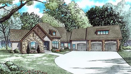 Craftsman European Elevation of Plan 82339