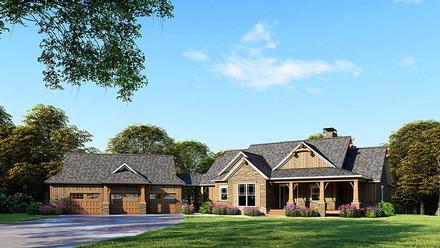 Country Craftsman Southern Traditional Elevation of Plan 82349