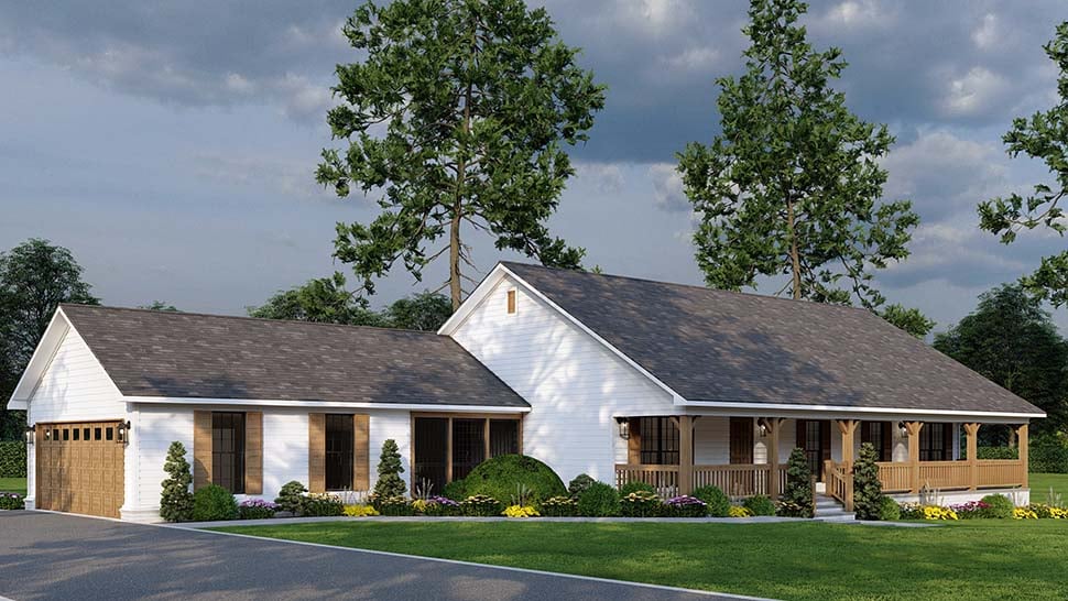 Country, Ranch Plan with 1800 Sq. Ft., 3 Bedrooms, 2 Bathrooms, 2 Car Garage Picture 5