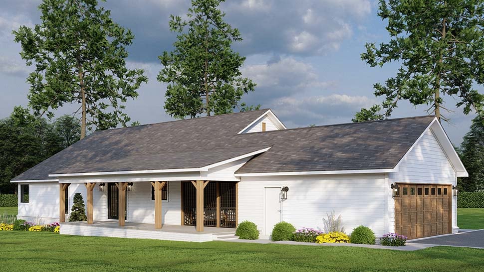 Country, Ranch Plan with 1800 Sq. Ft., 3 Bedrooms, 2 Bathrooms, 2 Car Garage Picture 7