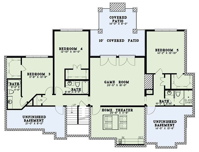 Country Craftsman Traditional Lower Level of Plan 82352