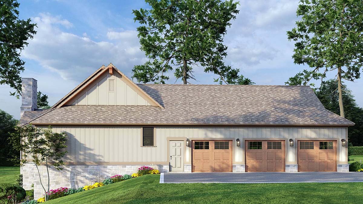 Country, Craftsman, Traditional Plan with 4347 Sq. Ft., 5 Bedrooms, 6 Bathrooms, 3 Car Garage Picture 3