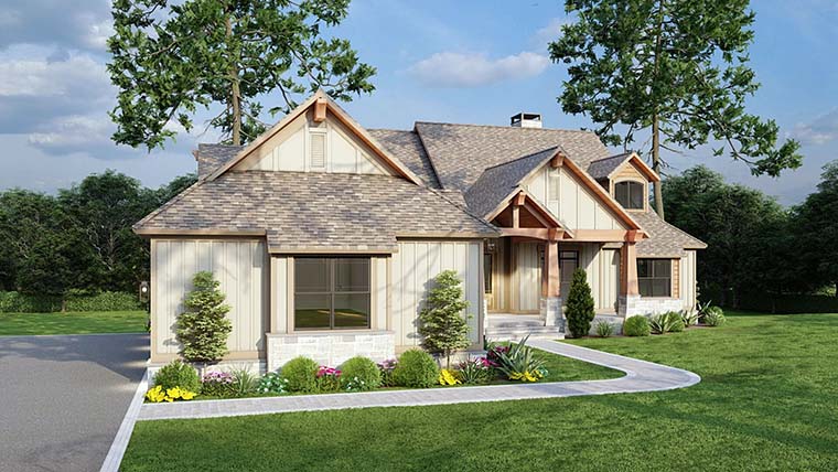 Country, Craftsman, Traditional Plan with 4347 Sq. Ft., 5 Bedrooms, 6 Bathrooms, 3 Car Garage Picture 6