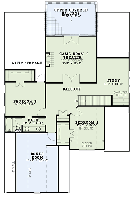 House Plan 82359 Second Level Plan