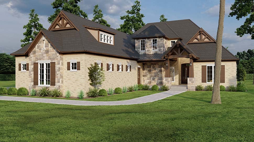 Bungalow, Craftsman, French Country, Tudor Plan with 3251 Sq. Ft., 4 Bedrooms, 5 Bathrooms, 3 Car Garage Picture 4