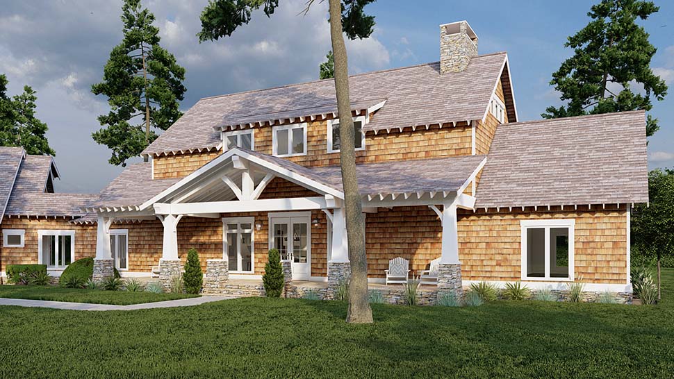 Bungalow, Country, Craftsman, Southern, Traditional Plan with 3417 Sq. Ft., 3 Bedrooms, 3 Bathrooms, 3 Car Garage Picture 4