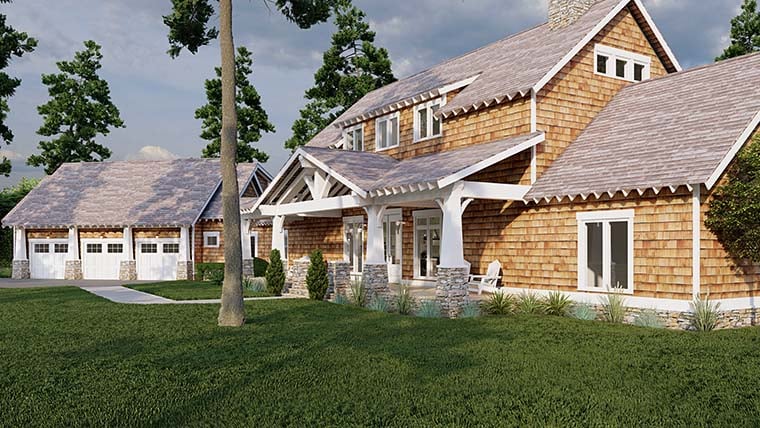 Bungalow, Country, Craftsman, Southern, Traditional Plan with 3417 Sq. Ft., 3 Bedrooms, 3 Bathrooms, 3 Car Garage Picture 6